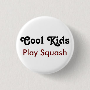 Cool Kids Play Squash 1 Inch Round Button