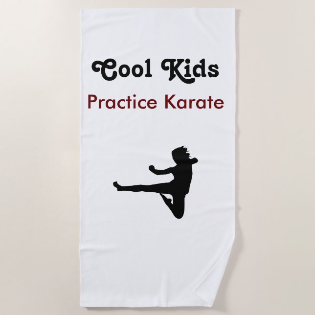Cool kids Practice karate Beach Towel (Front)