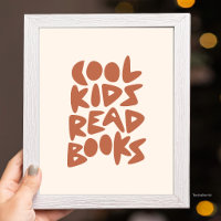 Cool Kids Read Books Brown Typography Artwork