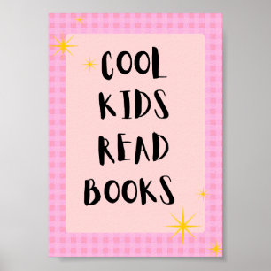 Cool Kids Read Books Wall Art   Kids Reading Poste