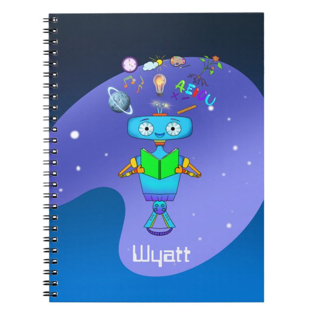 Cool Kids Robot Learning From Reading Notebook (Front)