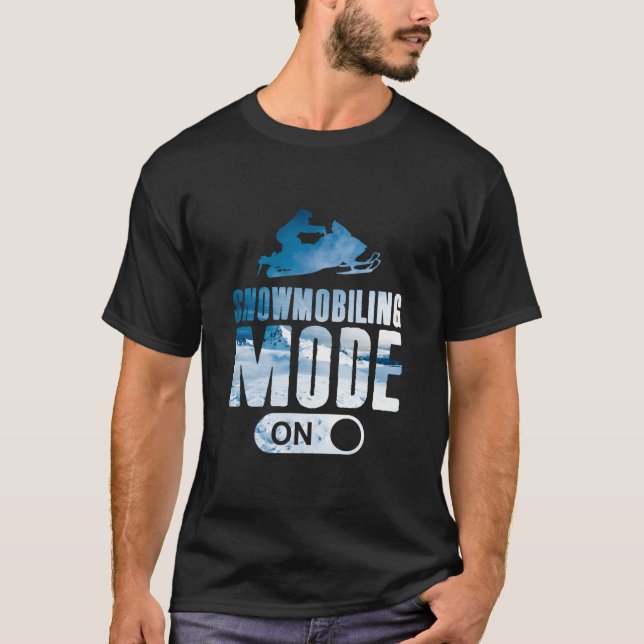 Cool Kids Snowmobiling Mode On Snowmobile Mountain T-Shirt (Front)