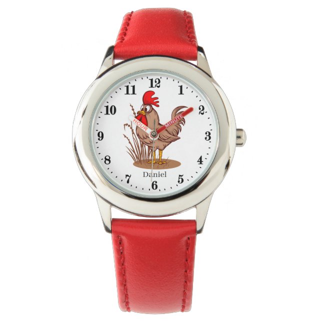 Cool kids unisex rooster add name watch (Front)