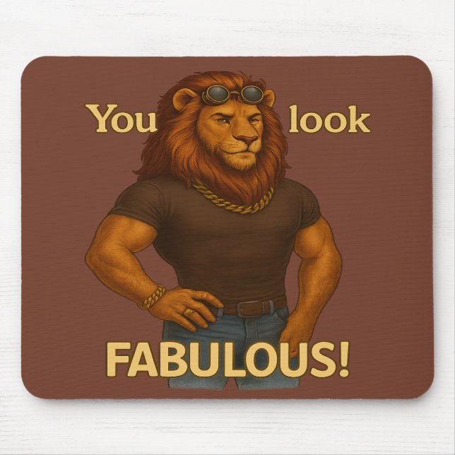 Cool King Lion – Effortlessly Fabulous Mouse Pad (Front)