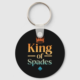 Cool King Of Spades Art For Men Dad Card Game Spad Keychain