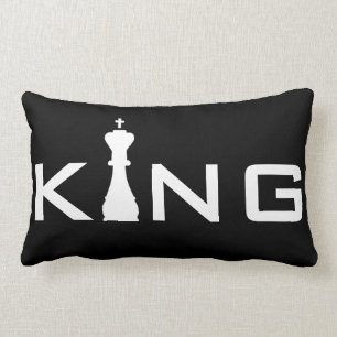 Cool King Typography Chess Player Lumbar Pillow