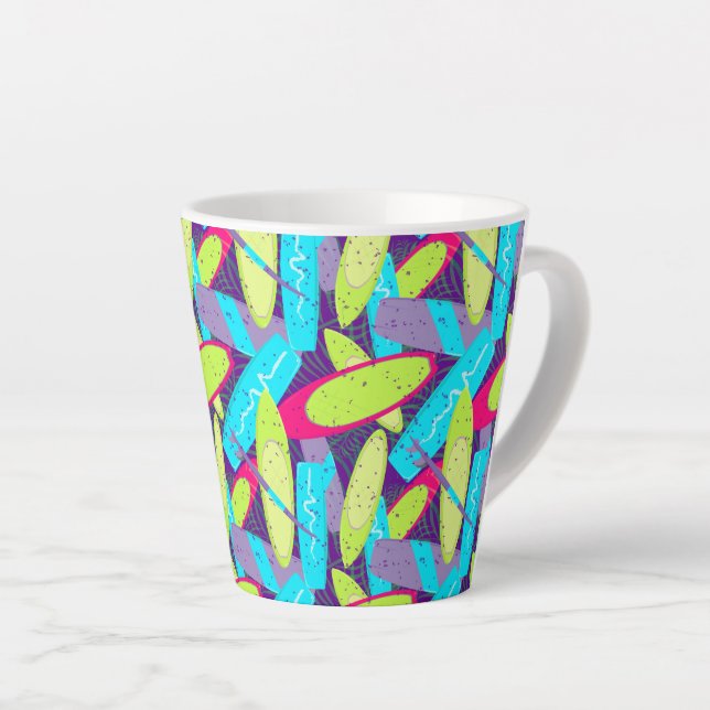 Cool Kite Surfboard Print Colourful Kiteboarding Latte Mug (Right Angle)