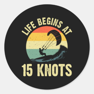 Cool Kitesurfing Art For Men Women Kite Surfing Ki Classic Round Sticker