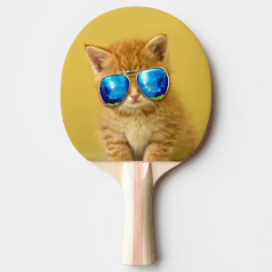 Cool Kitten in sunglasses Ping Pong Paddle