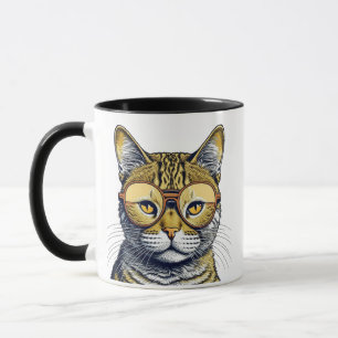 Cool Kitty Cat with Glasses Personalized Mug