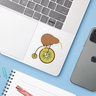 Cool Kiwi Bird on Kiwi Fruit