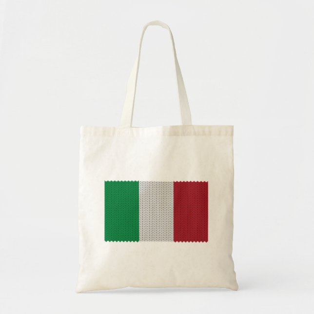 Cool Knitted Italian Flag Tote Bag (Front)