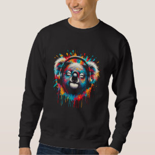 Cool Koala Headphone Music Art Christmas Birthday Sweatshirt