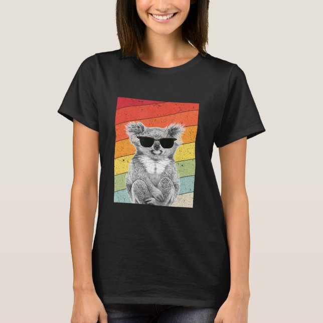 Cool Koala Retro Sunglasses For Koala Lovers T-Shirt (Front)