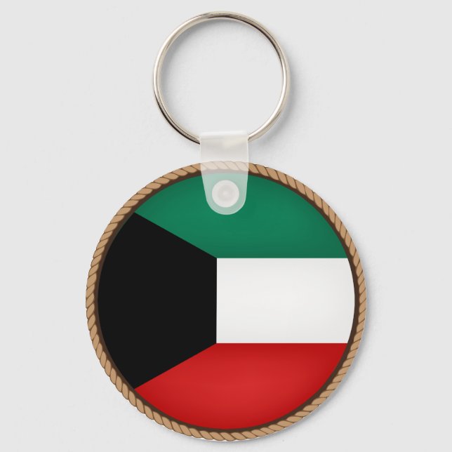 Cool Kuwait Flag Seal Keychain (Front)