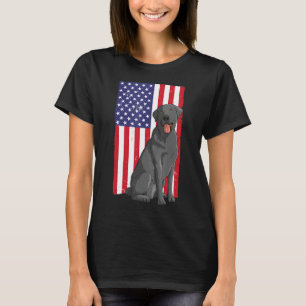 Cool Labrador For Men Women Black Lab US Flag 4th T-Shirt