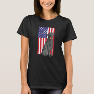 Cool Labrador For Men Women Black Lab US Flag 4th T-Shirt