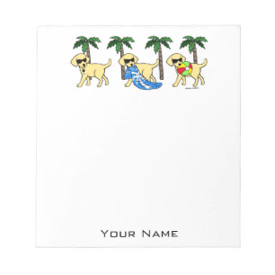 Cool Labradors Beach Party Cartoon Notepad