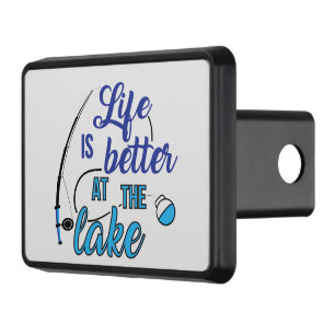 cool lake better life word art  trailer hitch cover