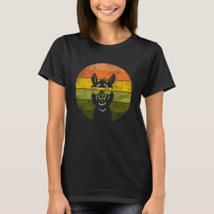 Cool lama alpaca retro sunset sunglasses T-Shirt