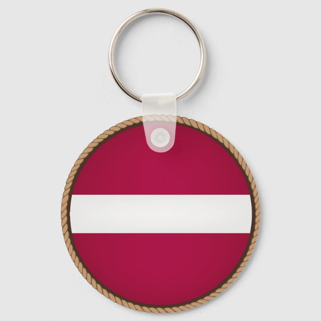 Cool Latvia Flag Seal Keychain (Front)