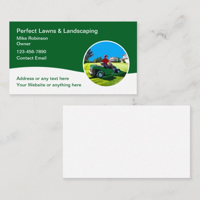 Cool Lawn Care And Landscaping  Business Card (Front/Back)