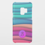 Cool Layered Abstract Colourful Wavy Lines Monogra Uncommon Samsung Galaxy S9 Case<br><div class="desc">Modern and colourful abstract wavy pattern monogrammed case.</div>