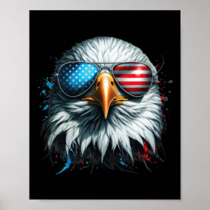 Cool Ld Eagle American Sungles Patriotic Man Funny Poster