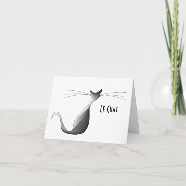Cool Le Chat BLANK Note Card (Front)