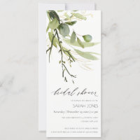COOL LEAFY GREEN FOLIAGE WATERCOLOR BRIDAL SHOWER