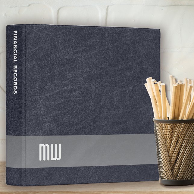 Cool Leather Metal Stripe Bold Monogram Binder (Creator Uploaded)
