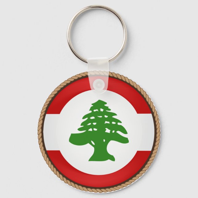 Cool Lebanon Flag Seal Keychain (Front)