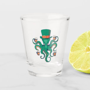 Cool Leprechaun Octopus and Beer St. Patrick's Day Shot Glass