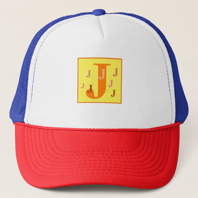 Cool Letter "J" (personalized)    Trucker Hat (Front)
