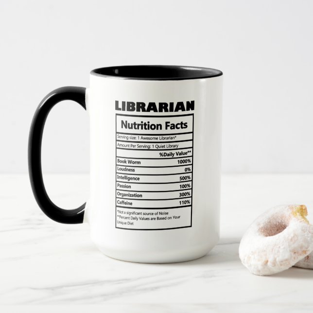 cool Librarian work facts  Mug (With Donut)