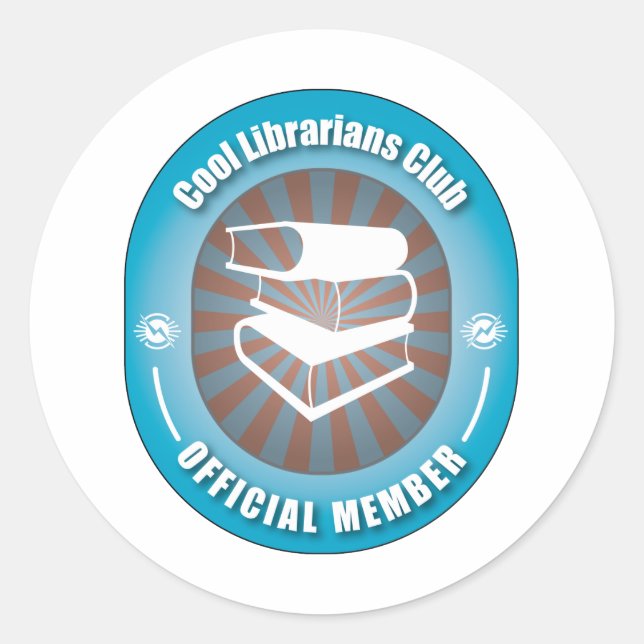 Cool Librarians Club Classic Round Sticker (Front)