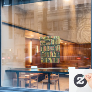 Cool library lover gift window cling