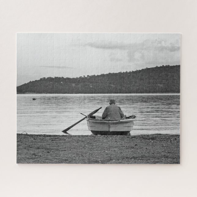 Cool lifestyle cultural photo of Aegean fisherman Jigsaw Puzzle (Horizontal)