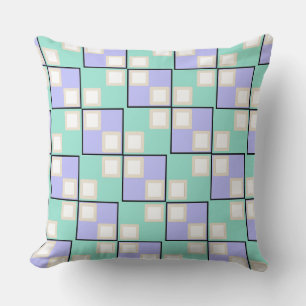 Cool Light Purple Squares Throw Pillow