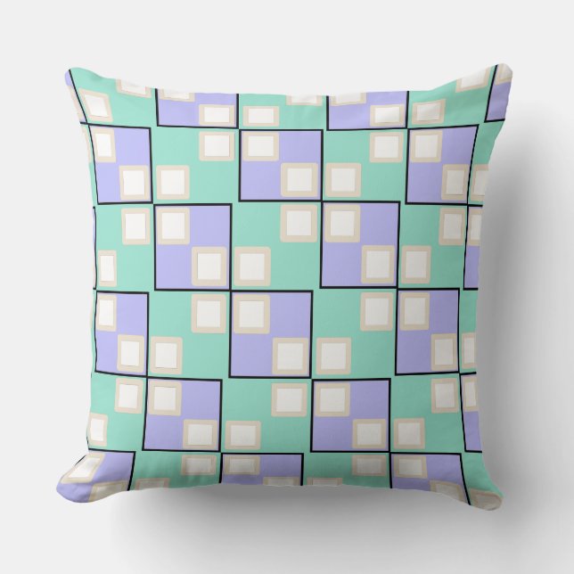 Cool Light Purple Squares  Throw Pillow (Front)