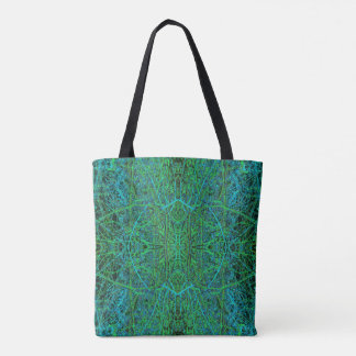 Cool Lime Green Abstract Branch Pattern Tote Bag
