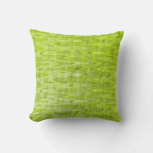 Cool Lime Green Abstract Pattern Throw Pillow (Front)