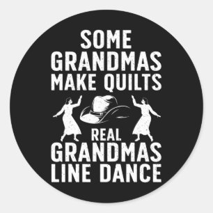 Cool Line Dancing Art For Women Grandma Line Dance Classic Round Sticker