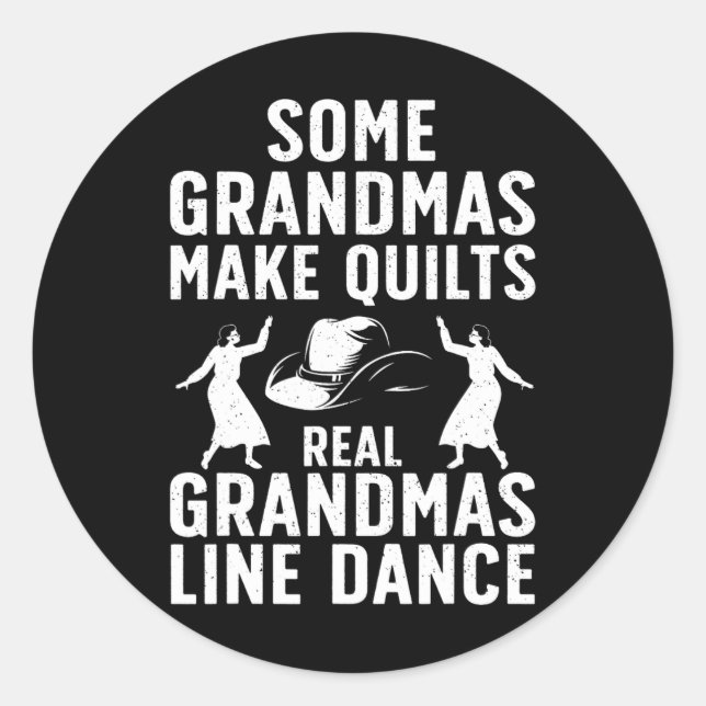 Cool Line Dancing Art For Women Grandma Line Dance Classic Round Sticker (Front)