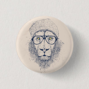 Cool lion 1 inch round button