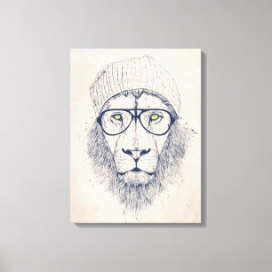 Cool lion canvas print