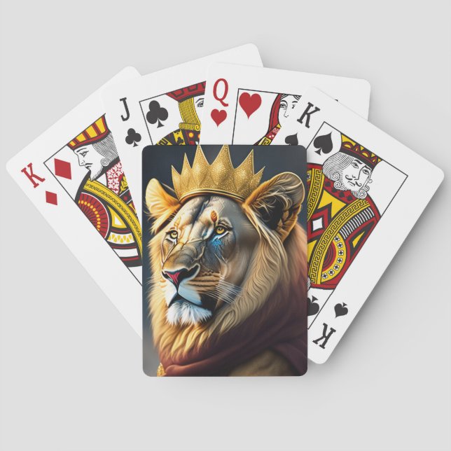 Cool Lion King Painting Art Playing Cards (Back)