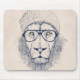 Cool lion mouse pad