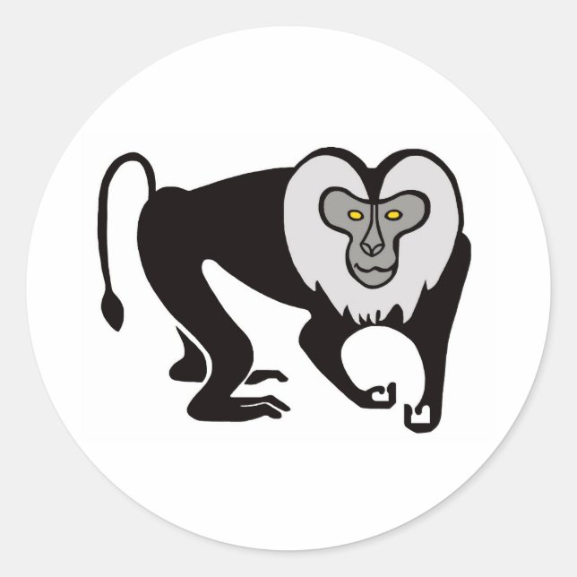 Cool Lion-tailed MACAQUE  Animal activist - Nature Classic Round Sticker (Front)