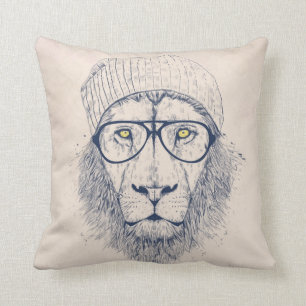 Cool lion throw pillow